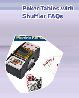 Poker table built in card shuffler